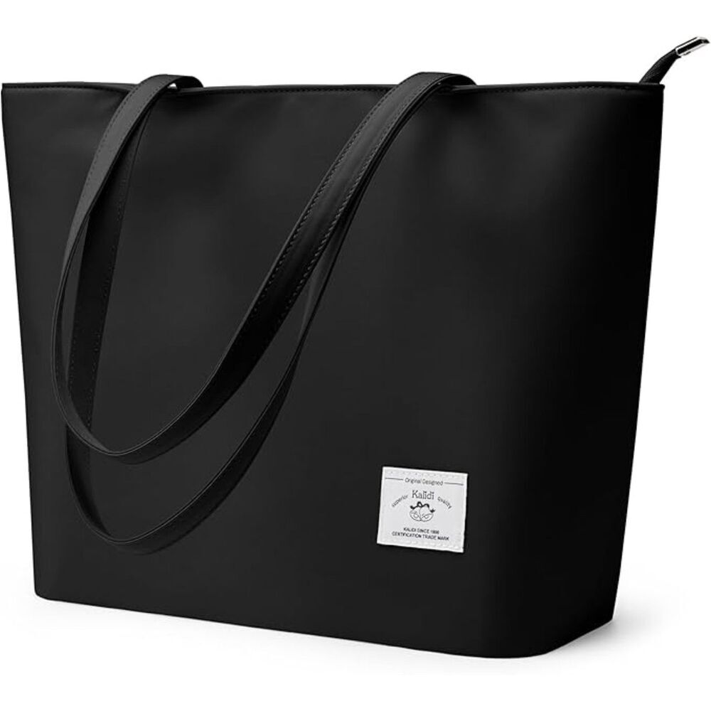 Women Black Nylon Lightweight Casual Waterproof Shoulder Tote Handbag